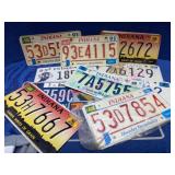 13 Indiana License Plates Assorted Years