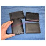 4 Wallets: 3 Leather & 1 Nylon Trifold