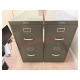 Pair: Tower Metal File Cabinets by Sears