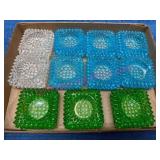 11 Hobnail Salters in Colored Glass