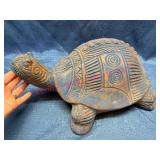 Decorative Terracotta Turtle Sculpture w/ Designs