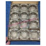 (12) 1970s Glass Salt Cellars Square Shaped #1