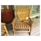 Wooden Porch Log-Style Rocker