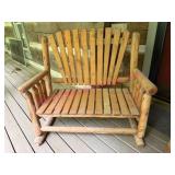 Wooden Log-Style Porch Bench, 44in Wide