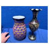 Mexican Pottery & Indian Brass Vases