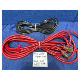 Red 25ft 14-Gauge Cord & Black 16ft Cord