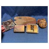 Signed Pottery, Tissue Case & Cig Case