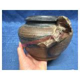 Signed Pottery Vessel w/ Unique Design