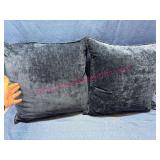 Magaschoni Home Blue Velvet Down Throw Pillows