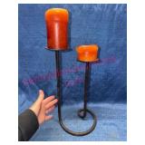 Wrought Iron Candle Holder w/2 Holders