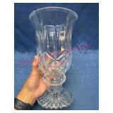 Crystal Vase w/ Fluted Rim & Diamond Pattern