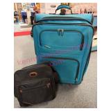 Delsey Blue Rolling Luggage w/ Bonus Black Bag
