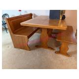 Breakfast Nook Dining Table w/Bench & Storage