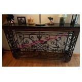 Marble 5ft Entry Table w/Ornate Base (no contents)