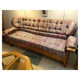 Vintage Pine Sofa w/Upholstered Cushions