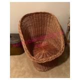 Wicker Chair w/ Braided Rim Detail