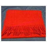 Pringle Red Wool Scarf w/Fringe