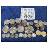Mostly Modern US Coins: Dollars Halves Etc