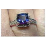 Sterling Silver Tanzanite Ring Sz7