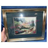 Framed Print of Country House w/Carriage Scene