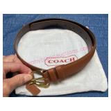 Coach Genuine Leather Belt w/Brass Buckle