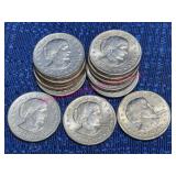 13 Susan B Anthony Dollar Coins 1979