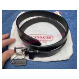 Coach Black Leather Belt w/Silver Buckle & Bag
