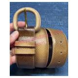 Genuine Snakeskin Belt Size 28 w/ Oval Buckle