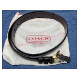 Coach Black Leather Belt w/ Brass Buckle