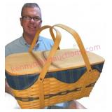 1999 Longaberger Treasures Picnic Basket wLid
