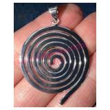 Sterling Silver Spiral Design Pendant 6g