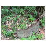 Large Antique Iron Industrial Cauldron (damaged)