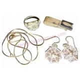 Sterling Silver Jewelry Lot 20g: 5 total pcs