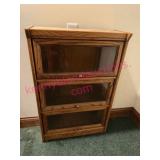 Small 3ft Tall Oak Barrister Bookcase w/3 Doors