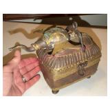 Old Dhokra Brass Elephant Trinket Box