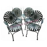 4 Green Heavy Metal Outdoor Patio Chairs