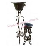 2 Iron-Metal Plant Stands w/Planters
