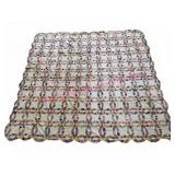 Large Quilt Top Hand-Pieced Double Wedding Ring