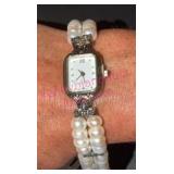 Sterling Silver Freshwater Pearl Watch Quartz
