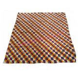 Old  Quilt Top Handmade Old Red-Orange 76x78in