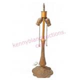 Antique Ornate Cast Metal Lamp Base w/Dual Socket