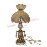 Crystal 17in Lamp w/ Prisms & Marble Base