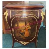 Painted French Music Cabinet w/Gilt Bronze Mounts