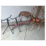 Small Metal Plant Stands & Small Wire Chair
