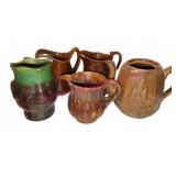 5 Antique Stoneware & Pottery Pitchers