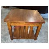Mission Style Oak Lift-Top Side Table