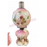 Gone with the Wind Lamp w/Rose & Vine Motif, 17in