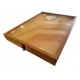 Wood Showcase w/Glass Lid 19in x 25in x 3in