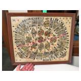 Antique Framed Playing Card Display 17x21