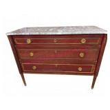 Antique 3-Drawer Dresser w/ Marble Top